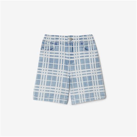 burberry 40583731|Check Cotton Shorts in Pale blue .